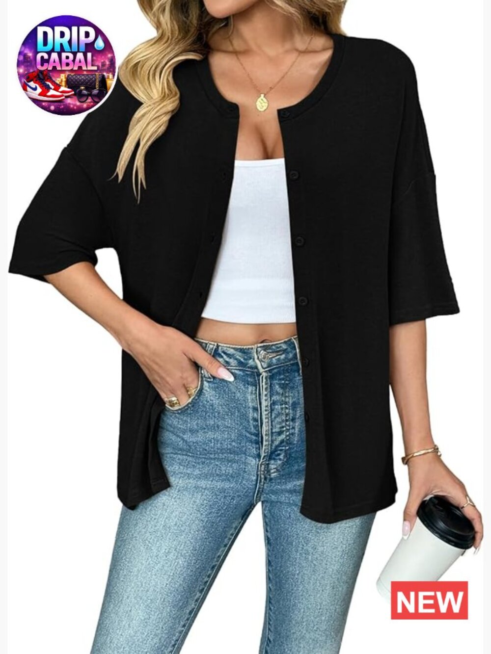 Oversized Cardigan Casual Short Sleeve Button Down Lightweight Knit Summer Tops